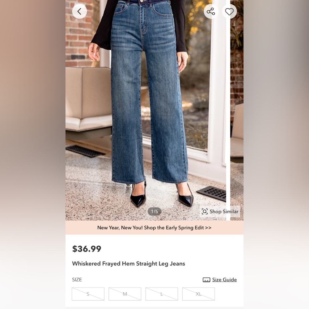 CUPSHE frayed hem Jeans - NWT